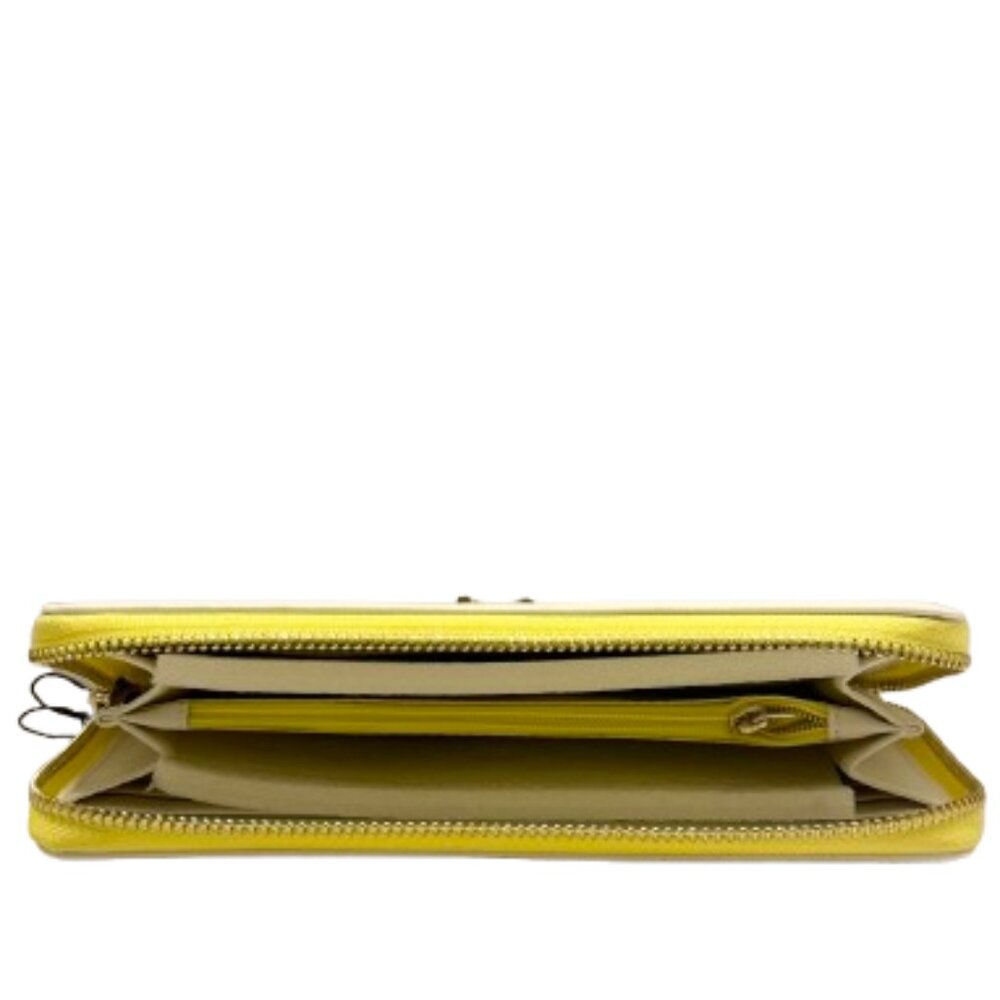 NWT Vanessa Williams White Wallet with Yellow trim - Picture 6 of 8